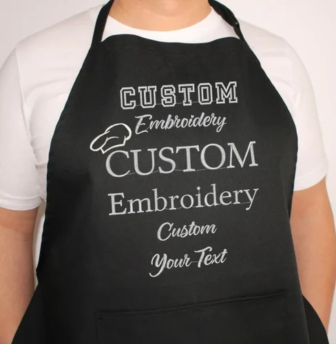 custom embroidery in apron